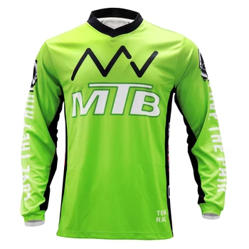 Žalia MTB kroso kalnų dviratis jersey dviračių lokomotyvų marškinėliai