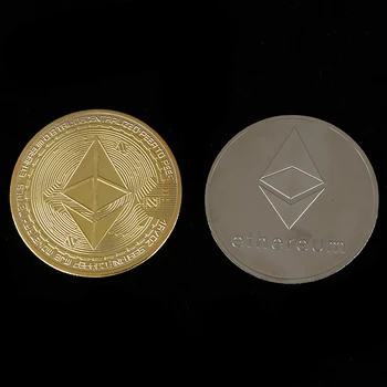 1 vnt Aukso/Sidabro padengtą Ethereum Monetos Virtualus Proginę Monetą Meno Kolekcija Dovana