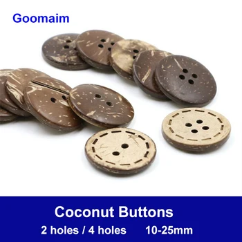 100vnt natūralios spalvos, 4 tvirtinimo taškai kokoso sagos gamtos tekstūros dekoratyvinis dėvėti mygtukai amatų siuvimo dekoratyviniai mygtukus 