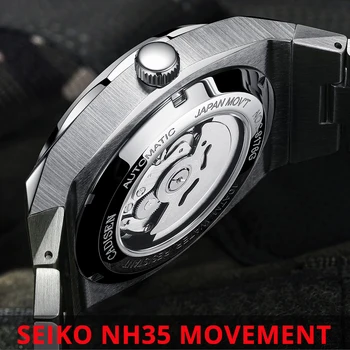 10bar Narai Žiūrėti CADISEN Vyrų Laikrodžiai 2020 prabanga NH35 Judėjimo Automatinis Mechaninis laikrodis Kalendorius Šviesos Full Steel Reloj