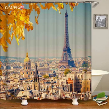 180x200cm vonios užuolaidos Paryžiaus Eifelio Bokštas kraštovaizdžio spausdinimo poliesteris atsparus vandeniui dušo užuolaidų, namų dekoravimo užuolaidų