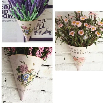 1Pcs Gėlių Krepšelis Sienos Kabo Gėlių Vaza Puodą Sienos, Plastikiniai Derliaus Kaimo Sodo Namų Puošybai Gėlių Krepšelis Namų Puošybai