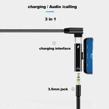 2 In 1 Modelis C Iki 3,5 mm Jack Ausinių Įkrovimo Konverteris USB Tipas-C Garso Adapteris Xiaomi 6 Huawei P10 Mate 20 C Tipo Telefonai