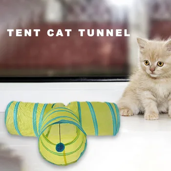 3-way Išardomi Katė Tunelio Kačiukas Kanalo Vamzdis Gyvūnų Žaisti Žaidimus Naminių Reikmenys Patalpų Lauko Naminių gyvūnų Žaislai Katėms, Sulankstomas Tunelis