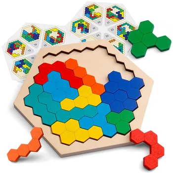 3D Dėlionės, Mediniai Žaislai, Aukštos Kokybės, Spalvinga Tangram Matematikos Žaislai, Dėlionės Žaidimas Vaikams Ikimokyklinio Vaizduotę Švietimo Žaislas
