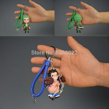 3D PVC Keychain Veiksmų Vienas Gabalas Luffy Zoro Sanji Paveikslas Modelis, Žaislų Krepšys Pakabukas Vienas Piec Anime Pav Key Finder Gerbėjų Dovanos