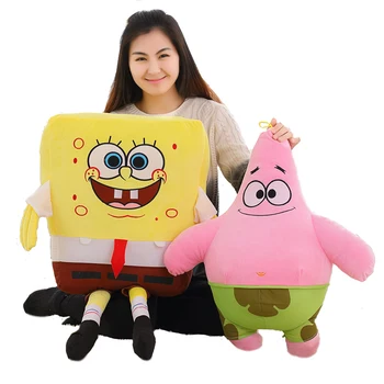 40-100cm Minkštas Pliušinis Gyvūnų Sponge Žvaigždė Pliušinis Įdaryti Žaislas Kawaii Kūdikio Pagalvė Animacinių filmų Lėlės Medvilninio tampono Vaikams Mergaitėms Dovanų