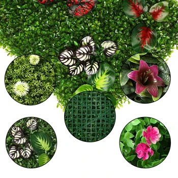 40*60CM Dirbtinių Augalų, Gyvatvorių Su Gėlėmis, Privatumo Tvora Ekrano UV spindulių Apsaugotas Kieme 