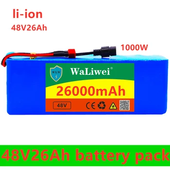 48v26Ah 18650 li-ion baterija 13S2P 54.6 PRIEŠ dviratį konversijos rinkinys bafang 1000w Elektrinių dviračių Baterijos Build-in BMS+XT60/T Plug