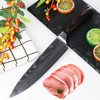 8 Colių Profesija Japonijos Šefo Peilis Nerūdijančio Plieno Chef Peilis Virtuvinis Peilis Mėsos Cleaver Jautienos Peilis Dovana su Dangčiu