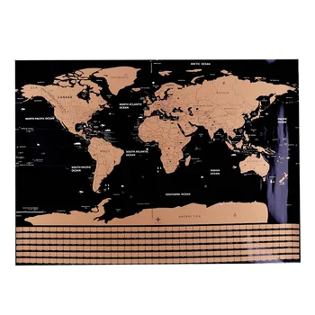 82.5X59.4cm Black Pasaulio Kelionių Žemėlapį Nulio Išjungti Žemėlapio Asmeninį Ištrinti Pasaulio Žemėlapį Be Vamzdelio Kūrybos Dekoravimas Sienų Lipdukai