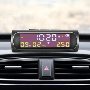 AN01 AN02 PSSS Atrodo Saulės Automobilių Skaitmeninis Laikrodis, Visiškai Automatinis Ekranas LCD Laiką Data-Automobilių Temperatūra Auto Interjero Priedai