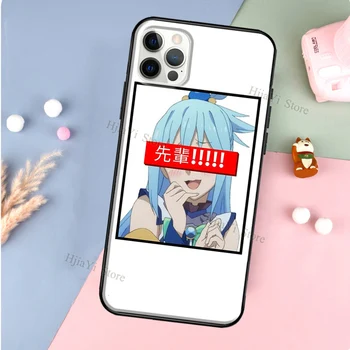 Anime Konosuba Aqua Atveju iPhone 12 Pro Max 12 Mini X XR XS Max 11 Pro Max 7 8 Plus SE 2020 Telefono Dangtelį