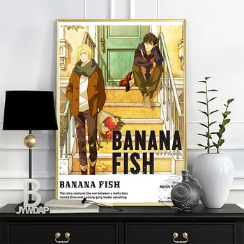 Bananų Žuvų Komiksų Plakatas, Japonijos Anime Meno Spaudiniai, Japonų Manga Simbolių Sienų Lipdukai, Gražus Vyras Sienos Nuotrauka, Gerbėjų Dovana