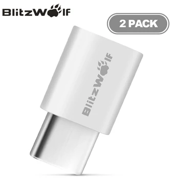BlitzWolf 2VNT Micro USB į USB Tipas-C Adapter Vyrų ir Moterų Konvertuoti Kabelio Jungtis, Skirta Xiaomi Tipas-C Mobiliųjų Telefonų Adapteris