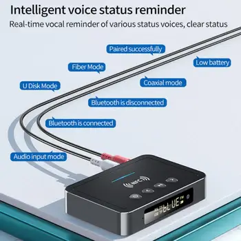 Bluetooth 5.0 Imtuvas Siųstuvas FM Stereo AUX-3.5 mm Lizdas RCA, Optinis Belaidžio ryšio NFC, 