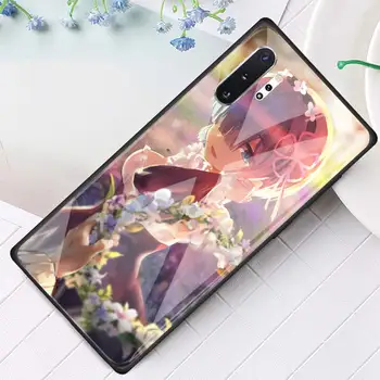 Case for Samsung Galaxy Note 10 20 Ultra 10 Lite Pastaba 8 9 10 Plius 20 5G Grūdinto Stiklo Dangtis Anime Rem Vėl Nulis