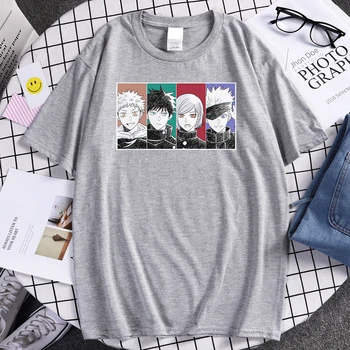 Džiudžiutsu Kaisen Grupės Animacinių Filmų T-Shirt Vyrai Mada Juokinga Viršūnes Japonijos Anime Tee Marškinėliai Vyrų 2021 Karšto Hip-Hop Prekės Atsitiktinis Marškinėliai