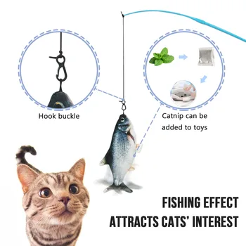 Elektros žuvų žaislas katė maža tunų kačių žaislai interaktyvių elektroninių floppy žuvų katė žaislas su katžolių Pet Žaislas katė prekes