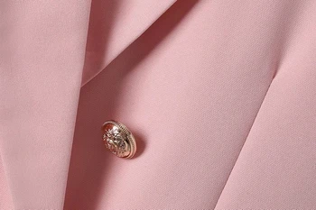 Elgeant moterų rožinė ilgas švarkas striukės 2020 fahsion ponios derliaus dvigubo breasted striukė tinka atsitiktinis moterų sportiniai švarkai mergaitės chic