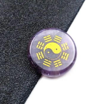 Fengshui Akmens Karoliukų, Natūralių Pusiau brangiųjų Akmenų 25mm 8Colors Naujas Produktas: Natūralus Ametistas Yin ir Yang Eight Trigrams Ornamentu