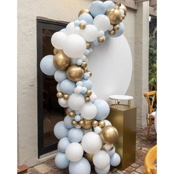 Gimtadienis Balionų Girliandą Komplektas Tamsiai Mėlyna Aukso Metalo Balionai Vestuvių, Gimtadienio Macaron Latekso Ballon Baby Shower Apdaila