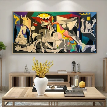 Guernica Picasso Drobės, Paveikslai, Reprodukcijos Garsaus Plakatai ir Spausdina Abstrakčiai Sienos Menas Nuotraukas, Namų Puošybai