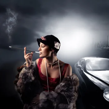 Hepburn paties stiliaus cigarečių savininko retro filtro vamzdis nešiojamų kūrybos ilgas vamzdis, plastikinis cigarečių priedai