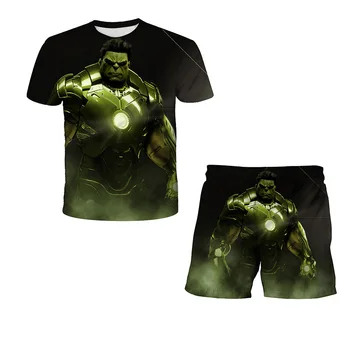 Hulk 3D Drabužiai, Vaikų Mados Berniuko Kostiumą Drabužių Vasaros Baby Girl marškinėliai Vaikams, Superhero Vaikams, Vaikų Drabužiai
