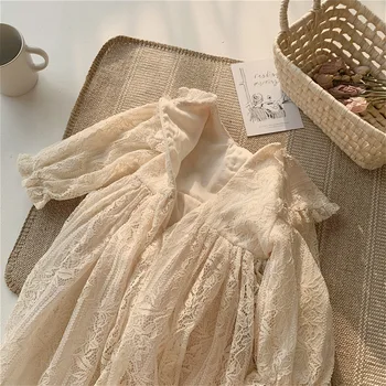 Japonijos Korėjiečių Stiliaus Naujas Pavasario Prekės Kūdikių Mergaitės, Nėriniai Princesė Suknelės Vaikams Gimtadienio Kamuolys Suknelė Vaikų Smėlio Nėrinių Suknelė