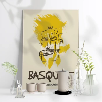 Jean Michel Basquiat Dailės Parodos Plakato, Basquiat Geltona Galva Aukštos Kokybės Spausdinimui, Basquiat Spaudinių Abstraktusis Menas, Namų Dekoro