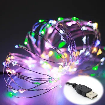 Kalėdų Led String Žibintai 2M Pasakos Girliandą 6ft 5V USB Powered Lauke Šilta Balta/RGB Festivalis Vestuves Dekoras