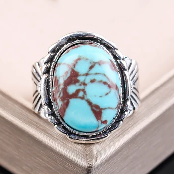 Klasikinis Etninės Turquoises Žiedai Moterims Derliaus Bohemijos Stiliaus Piršto Žiedą, Moterims, Elegantiškas Vestuvių Papuošalai Graži Dovana