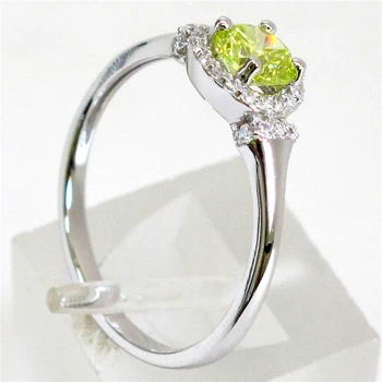 Klasikinis Žalia Akmuo Vestuviniai Žiedai Moterims Išskirtinį Maži, Apvalūs Cirkonis Kristalų Žiedai Moterų Vestuvių Juostoje Dovana