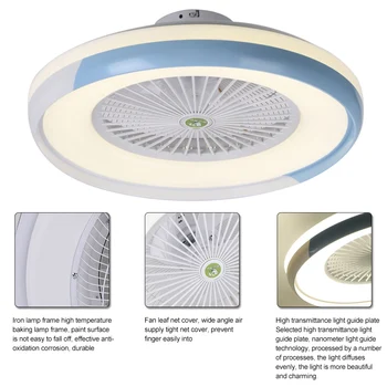 LED Lubų Ventiliatorius Tolygus Reguliavimas Reguliuojamas Vėjo Greitis Nuotolinio Valdymo Modernios LED Lubų Šviesos, Miegamojo, Valgomojo Kambarį