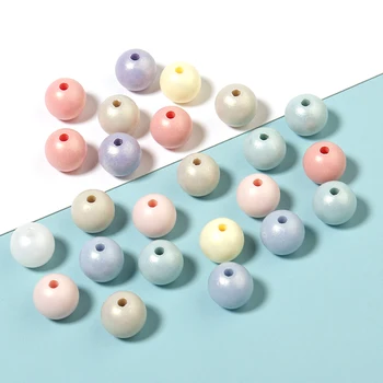 Linsoir akrilo papuošalai apvalių Perlų karoliukus, 8mm 100vnt/Daug braclets moterų papuošalai priėmimo pakabukai didmeninė mix spalva