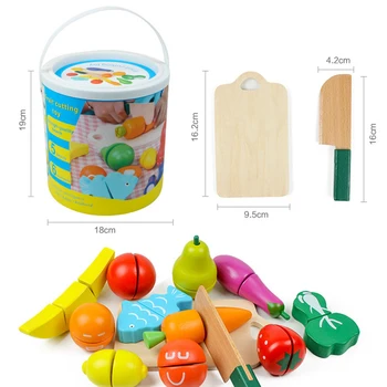 Maisto vaisių modelis daržovių pjaustymo žaislas medinis vaisių ir daržovių ankstyvojo lavinimo žaislas vaisių ir daržovių pažinimo ugdymas