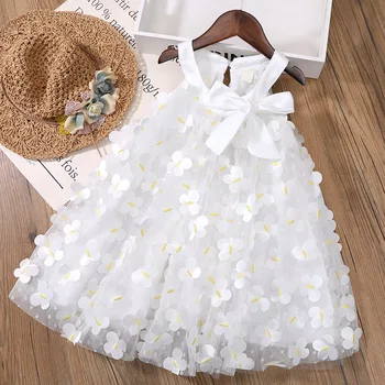 Mergaičių kūdikių dress 2021 m. mergina vasaros rankovių Princesė Mergina sparno akių siuvinėjimo suknelė suknelė užsienio kvėpavimas kūdikio gimtadienio suknelė