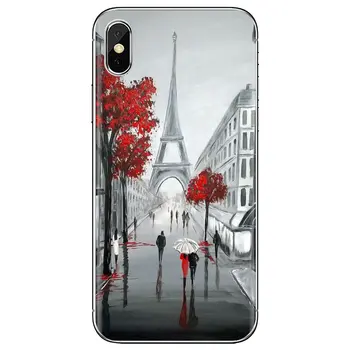 Minkšto Silikono TPU Case For Samsung Galaxy A10 A40 A50 A70 A3 A5 A7 A8 A9 A6 Plius 2018 M. M. 2016 m. 2017 Eifelio Bokštas Paryžiuje