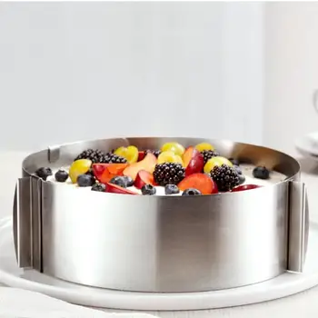 Mousse Cake Cutter Namų Tortas Pelėsių Virtuvės Pagalbos Kepimo Įrankis Torto Įrankius, Nerūdijančio Plieno Apvalus Reguliuojamas Pailginamas Žiedas