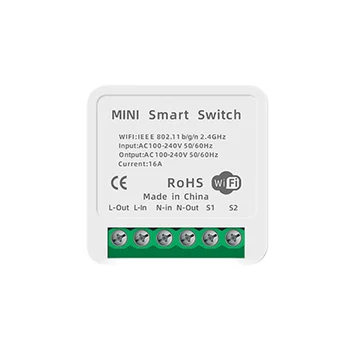 Naujas Atvykimo 16A MINI Wifi Smart Switch Laikmatis Belaidžio Jungikliai Protingo Namo Automatizavimo Suderinama Tuya Alexa 