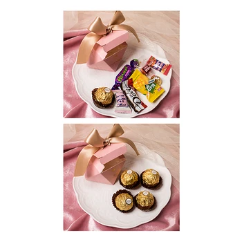 Naujų Kūrybinių Rausvos spalvos, Saldainių Dėžutės Vestuvių Nori ir Dovanų Dėžutė Šalies Prekių Baby Shower Popieriaus Šokolado Dėžės Paketą