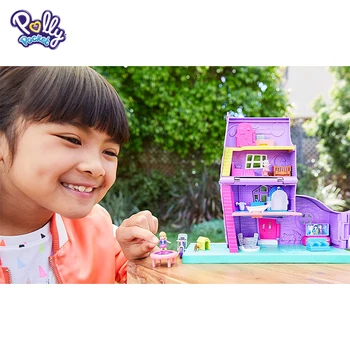 Originalus Polly Pocket Mini Lėlės Pollyville Nedidelis Namas Mini Žaislai Lobis Langelyje World su Priedais, Lėlės, Namai GFP42