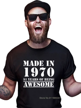 Padaryta 1966-1970 Gimtadienio Vyrų Marškinėliai Vyresnio amžiaus Pristatyti Grafikos Negabaritinių Medvilnės Mados Grandad tėvo Diena Unikalus T Shirts