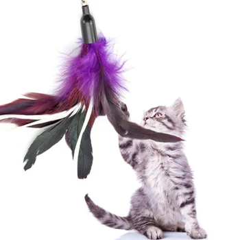 Pet Plunksnų Bell Papildymo, Pakeitimo Kačių žaislai Ištraukiama Katė Plunksnų Žaislas Plunksnų Interaktyvūs Žaislai Kibinimas Stick Lazdele Patvarus