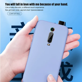 Prabanga Telefoną Atveju Xiaomi Mi 11 Lite POCO F3 X3 M3 Redmi Pastaba 8 9 10 K40 Pro Atvejais Originalus Skystas Silikonas atsparus smūgiams Dangtis