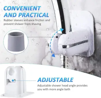 Reguliuojamas Rankinės Dušo Galvos Laikiklis, ABS+Plastikinės Vonios kambarys 3M Lipnios Showerhead Adapteris Vonia, Dušo Laikikliai Priedai
