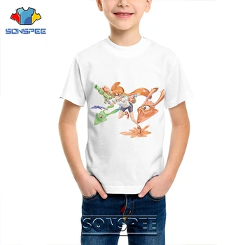 SONSPEE Splatoon Vaikams, Vaikų marškinėliai trumpomis Rankovėmis 3D Spausdinimo Atsitiktinis Hip-Hop Žaidimas Streetwear Berniukas/Mergaitė Animaciją Tees Topai Marškinėliai