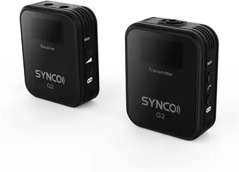 SYNCO G2 A1 2.4 GHz-Wireless-Lavalier-Mikrofonu-Sistema Išmanųjį telefoną, Nešiojamąjį kompiuterį DSLR Fotoaparatas realaus laiko Stebėsenos 70M Dėžė