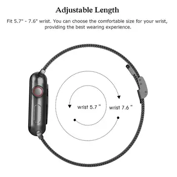 Silm diržu, Apple Watch juosta 40mm 44mm iWatch Juosta 38mm 42mm Priedai Meatl Milano apyrankė 